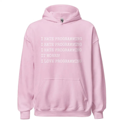 I Hate Programming Hoodie (unisex) - Light Pink / M