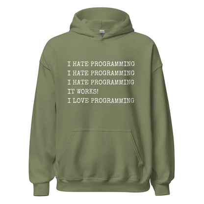 I Hate Programming Hoodie (unisex) - Military Green / M