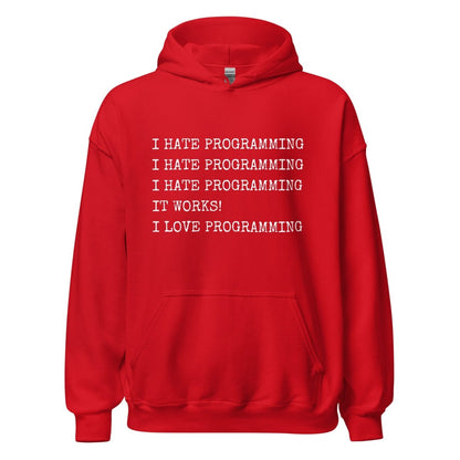 I Hate Programming Hoodie (unisex) - Red - AI Store