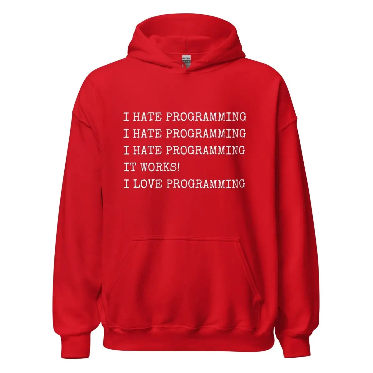 I Hate Programming Hoodie (unisex) - Red / M