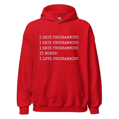 I Hate Programming Hoodie (unisex) - Red / M