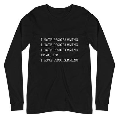 I Hate Programming Long Sleeve T - Shirt (unisex) - Black - AI Store