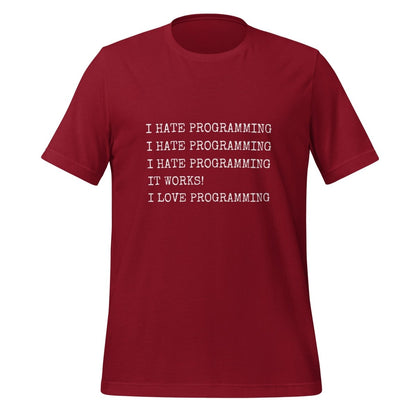 I Hate Programming T - Shirt (unisex) - Cardinal - AI Store