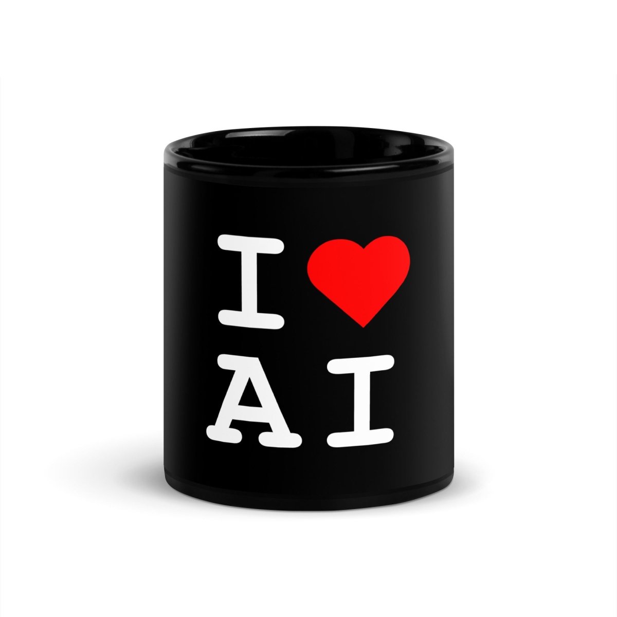 I Heart AI Black Glossy Mug 1 - 11 oz - AI Store