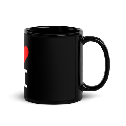 I Heart AI Black Glossy Mug 1 - 11 oz - AI Store