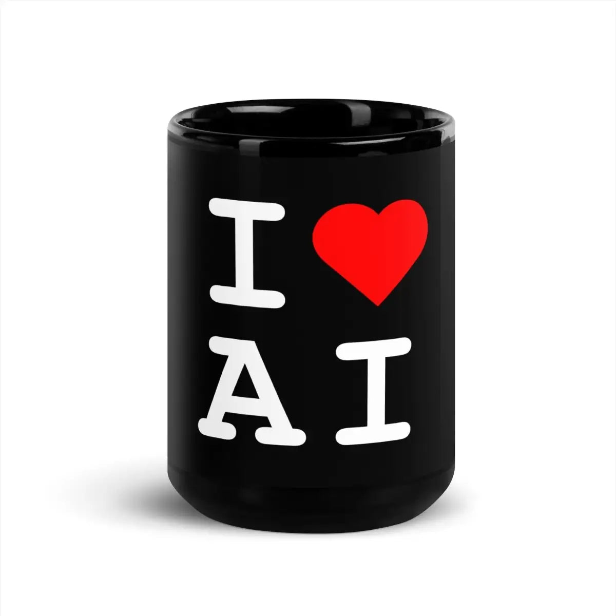 The i Heart Ai Black Glossy Mug 1 15 Oz.