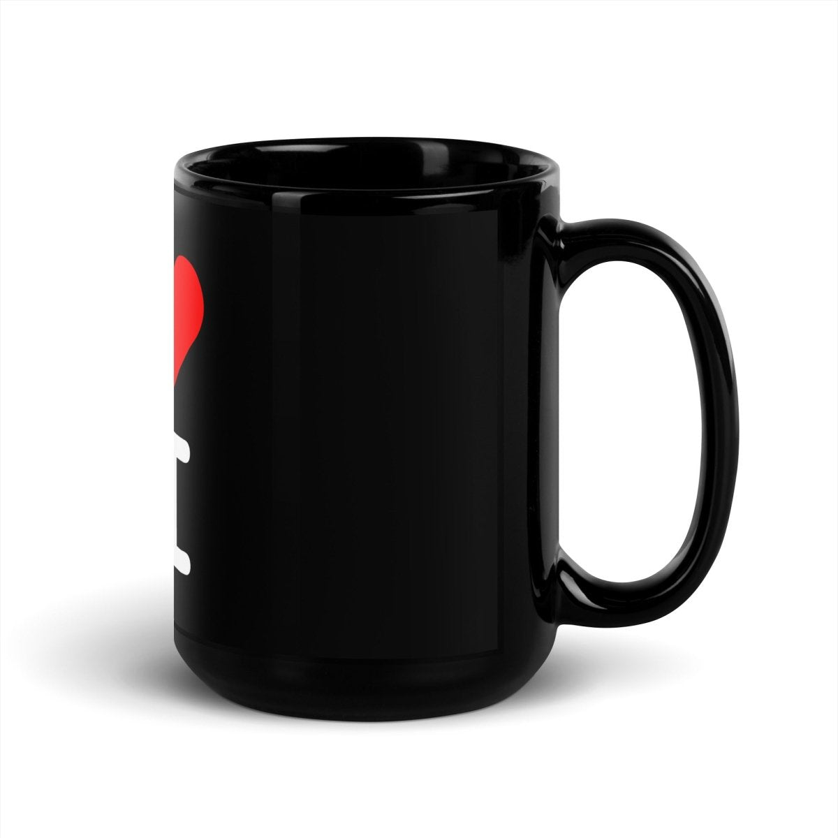 I Heart AI Black Glossy Mug 1 - 15 oz - AI Store