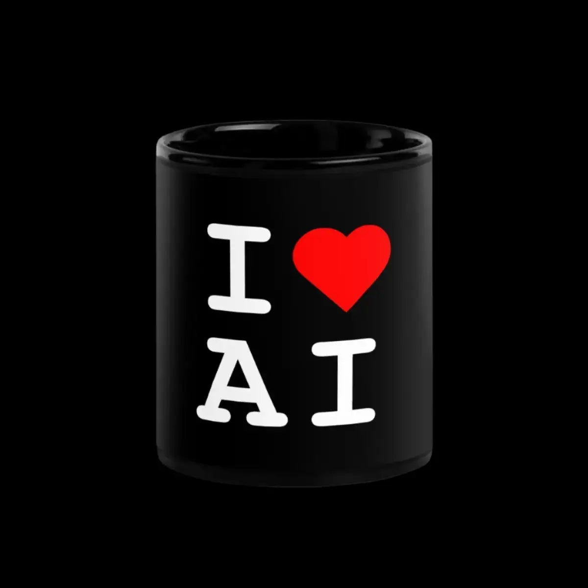 The i Heart Ai Black Glossy Mug 1.