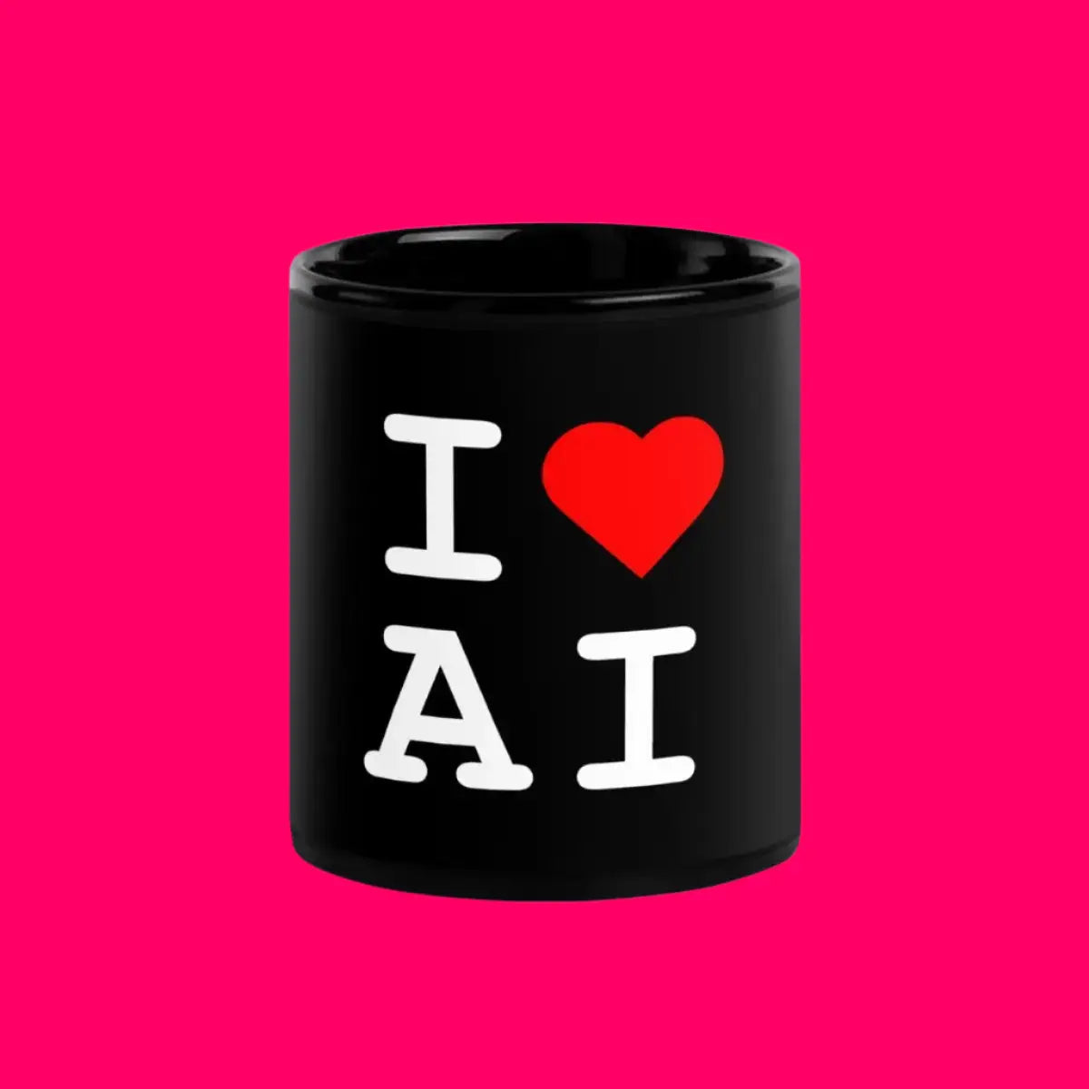 The i Heart Ai Black Glossy Mug 1.