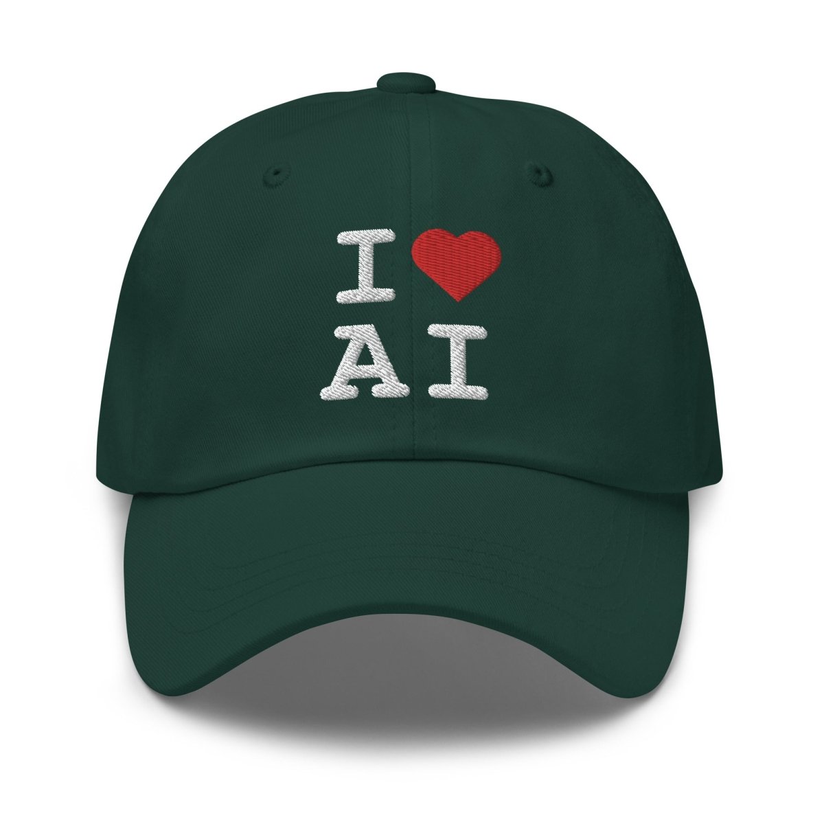 I Heart AI Embroidered Cap 1 - Spruce - AI Store