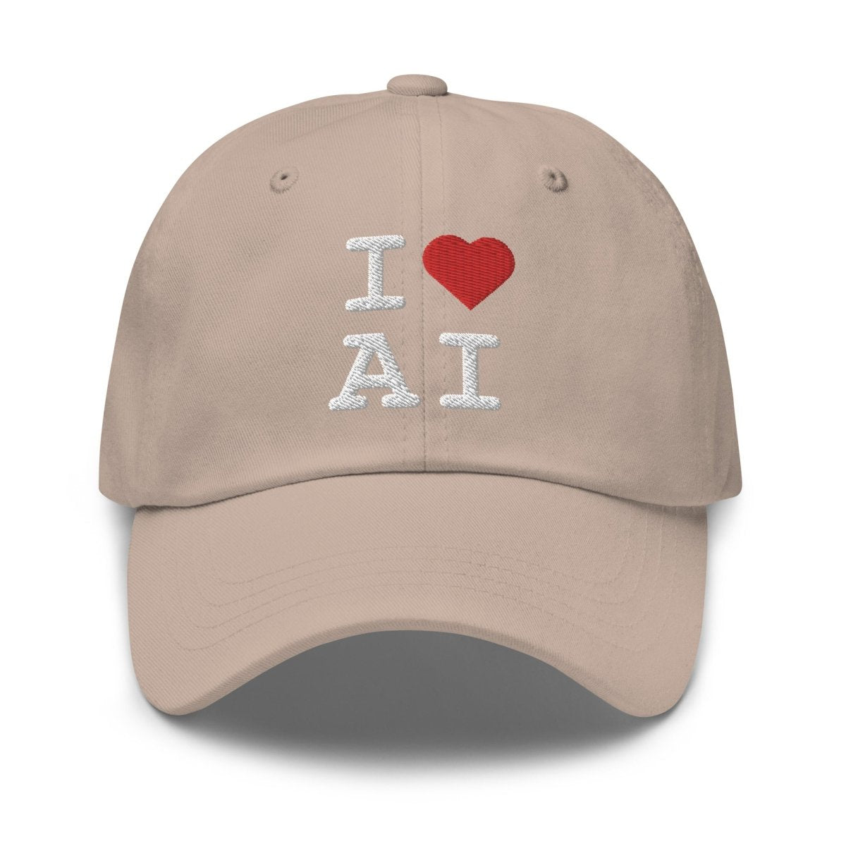 I Heart AI Embroidered Cap 1 - Stone - AI Store