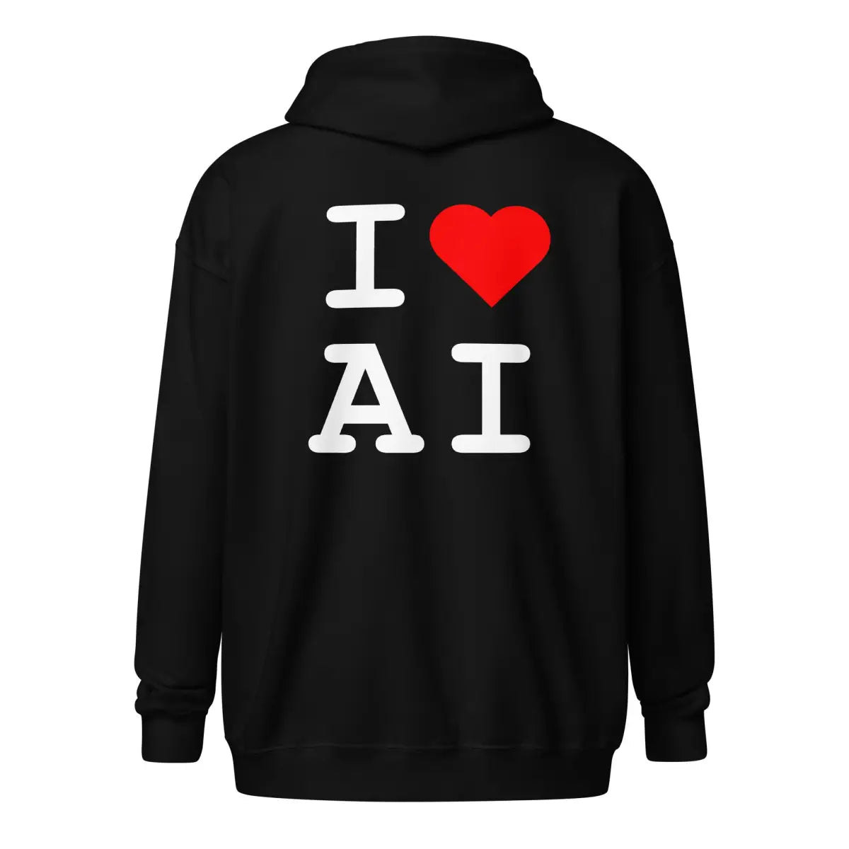 I Heart AI Front and Back Zip Hoodie (unisex)