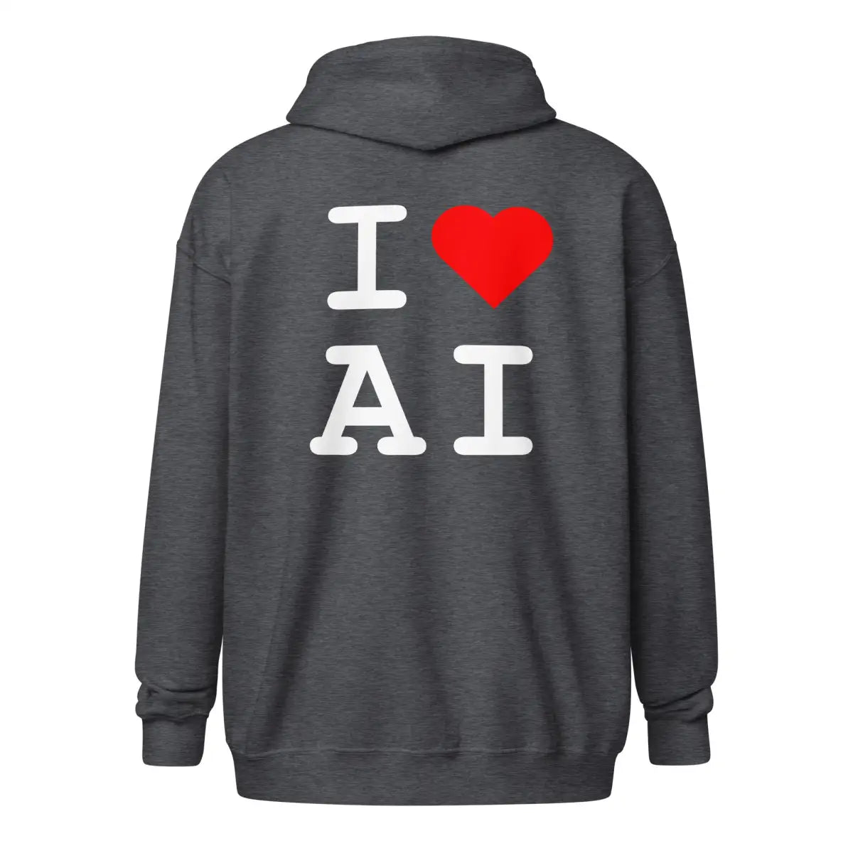 I Heart AI Front and Back Zip Hoodie (unisex)