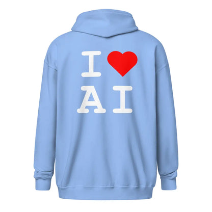 I Heart AI Front and Back Zip Hoodie (unisex)