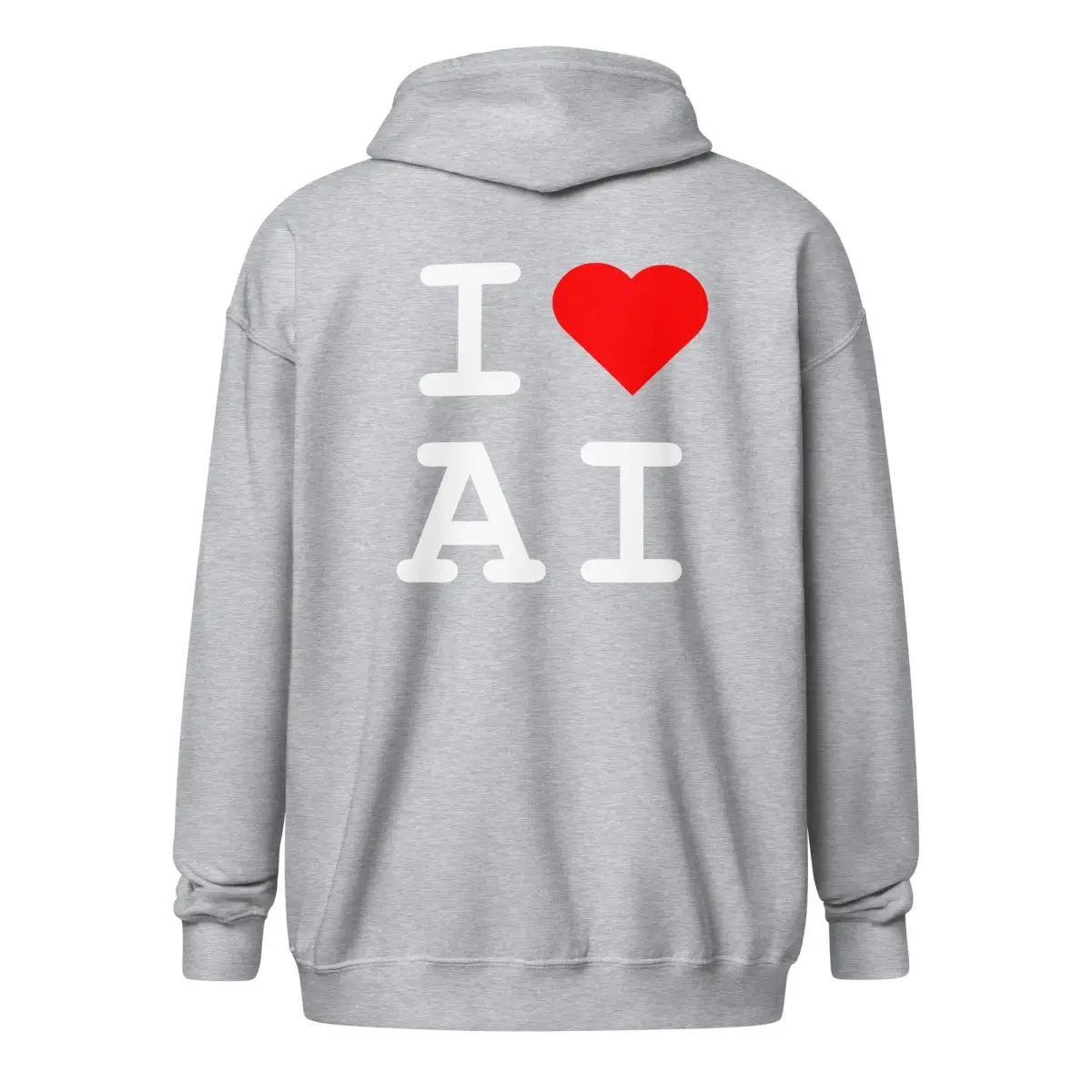 I Heart AI Front and Back Zip Hoodie (unisex)