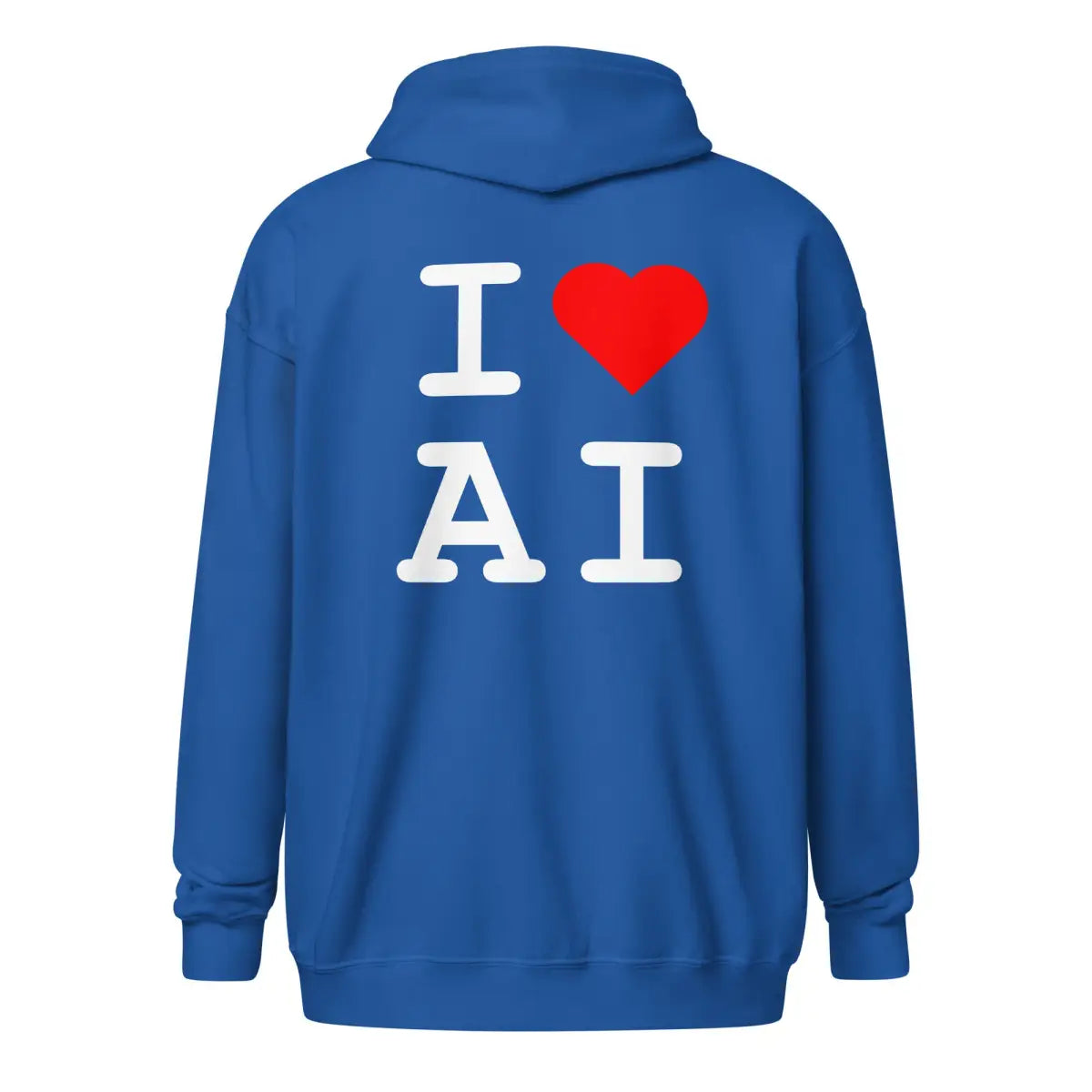 I Heart AI Front and Back Zip Hoodie (unisex)