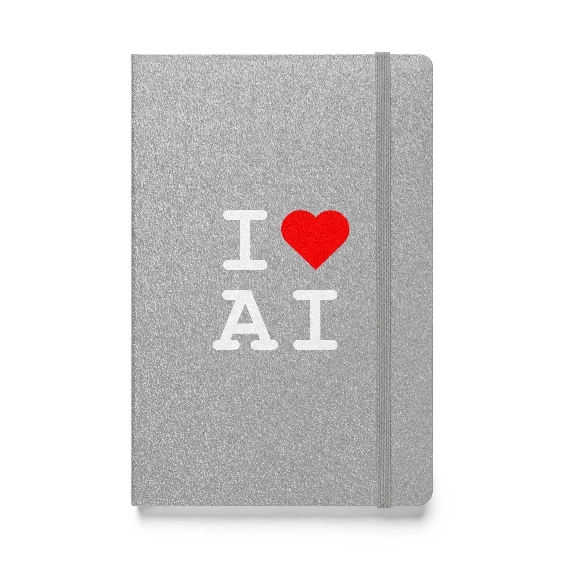 I Heart AI Hardcover Bound Notebook 1 - Silver