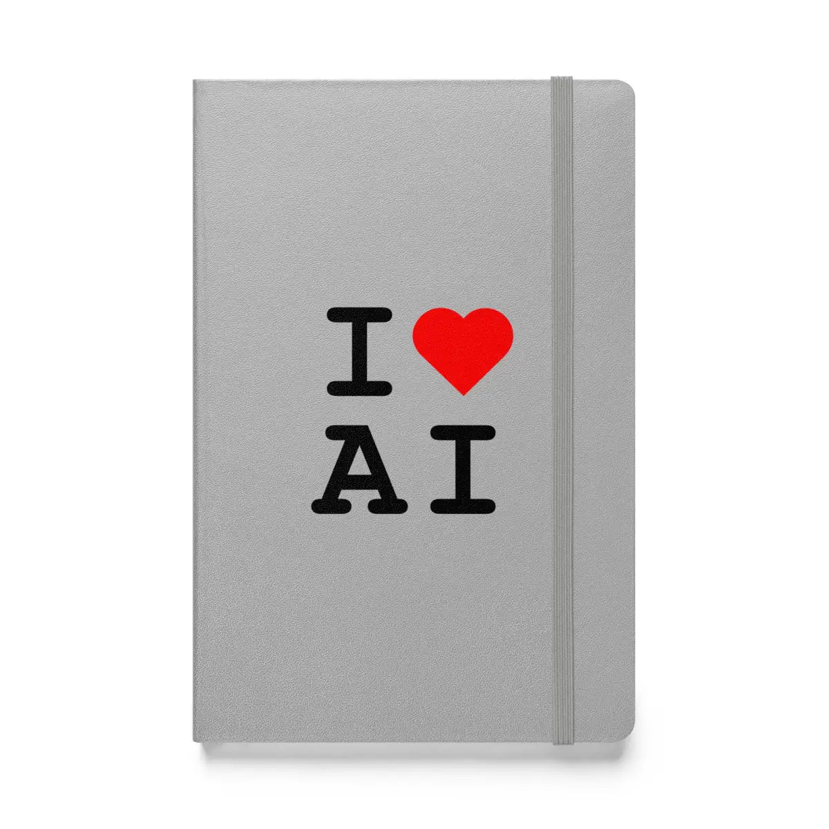 I Heart AI Hardcover Bound Notebook 2 - Silver