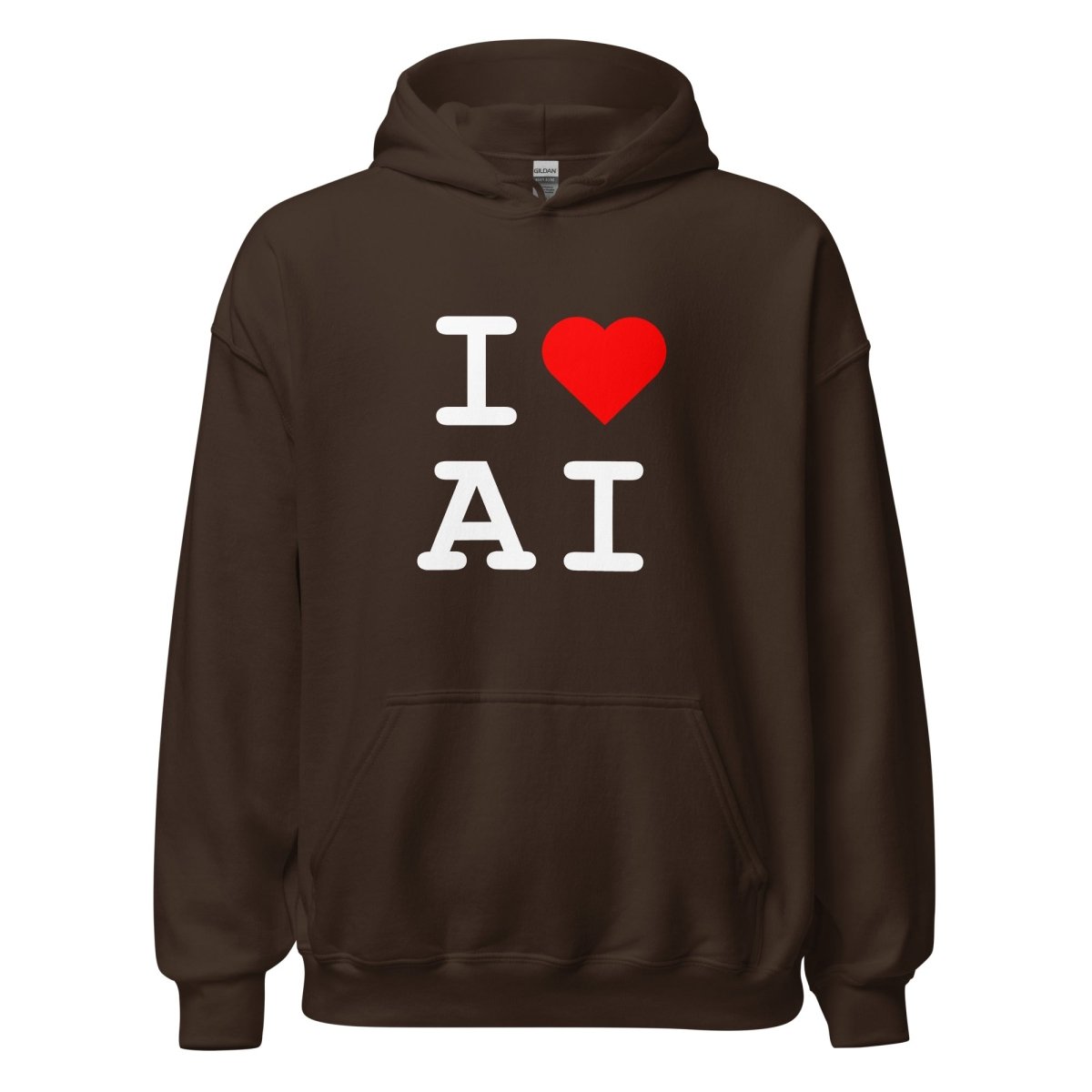 I Heart AI Hoodie 1 (unisex) - Dark Chocolate - AI Store