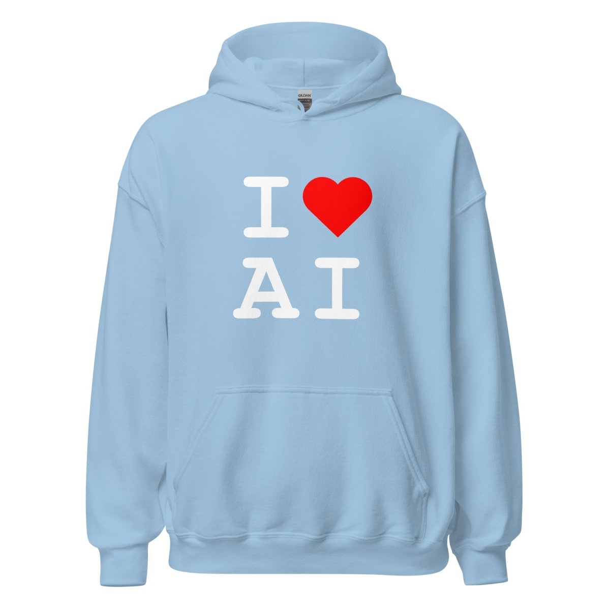 I Heart AI Hoodie 1 (unisex) - Light Blue - AI Store