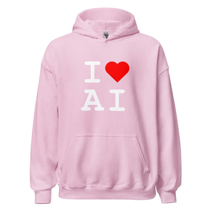 I Heart AI Hoodie 1 (unisex) - Light Pink - AI Store