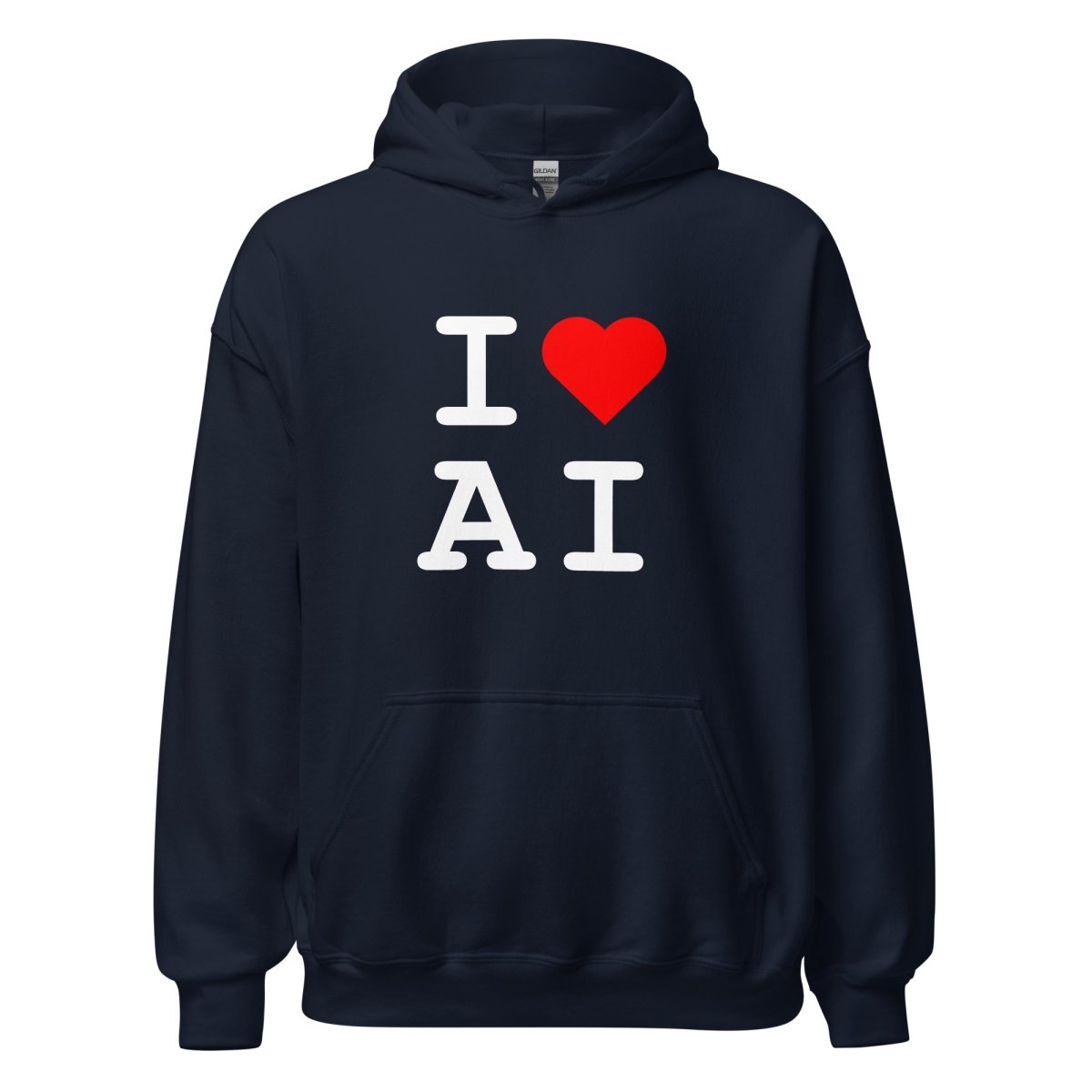 I Heart AI Hoodie 1 (unisex) - Navy - AI Store