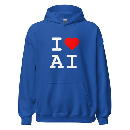 I Heart AI Hoodie 1 (unisex) - Royal - AI Store