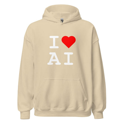 I Heart AI Hoodie 1 (unisex) - Sand - AI Store