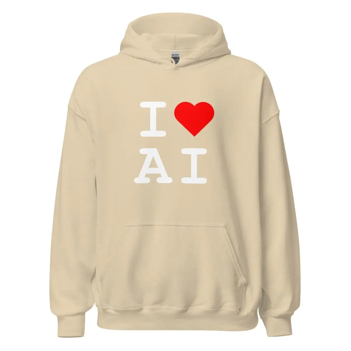 I Heart AI Hoodie 1 (unisex) - Sand / M