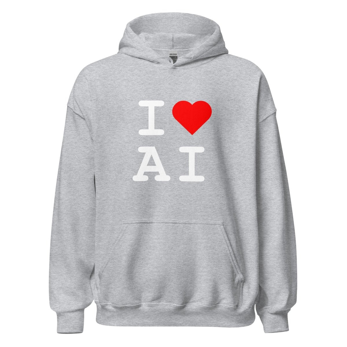 I Heart AI Hoodie 1 (unisex) - Sport Grey - AI Store