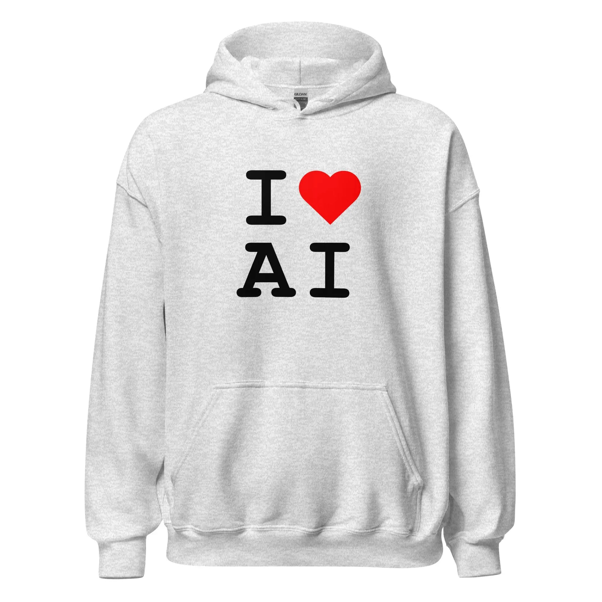 I Heart AI Hoodie 2 (unisex) - Ash / M