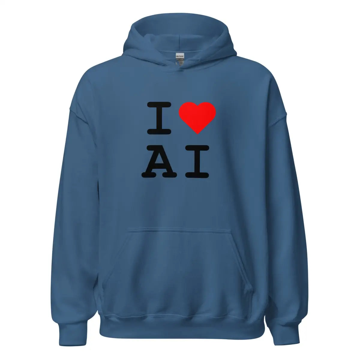 I Heart AI Hoodie 2 (unisex) - Indigo Blue / M