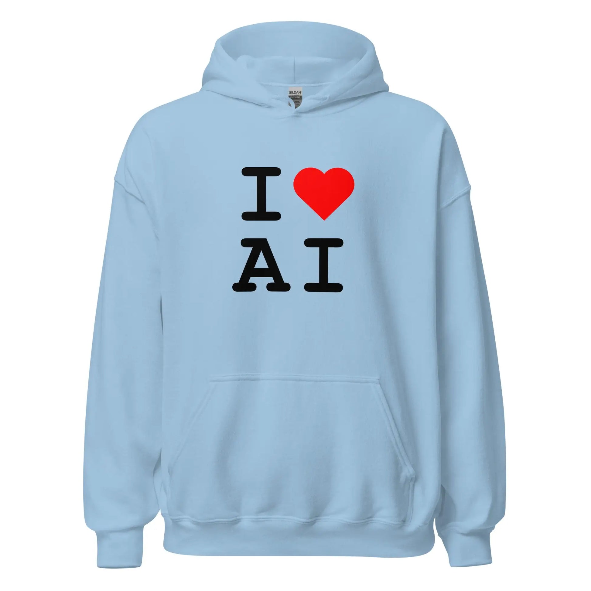 I Heart AI Hoodie 2 (unisex) - Light Blue / M