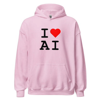 I Heart AI Hoodie 2 (unisex) - Light Pink / M