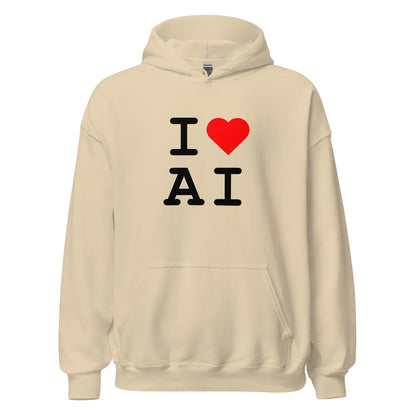 I Heart AI Hoodie 2 (unisex) - Sand / M