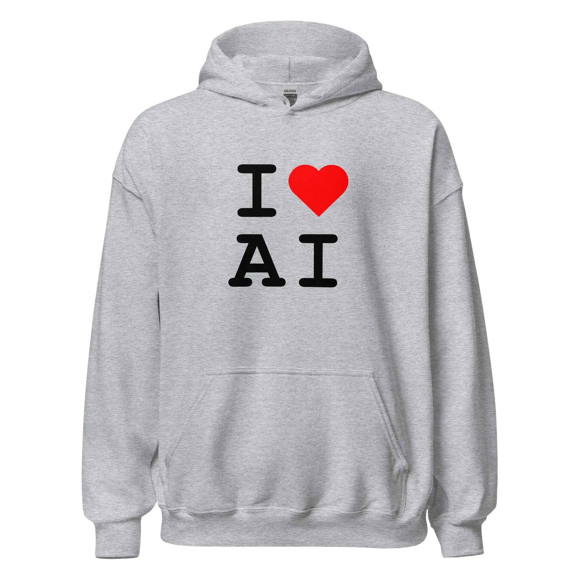 I Heart AI Hoodie 2 (unisex) - Sport Grey / M