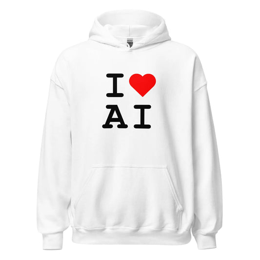 The i Heart Ai Hoodie 2 (unisex) White / m.