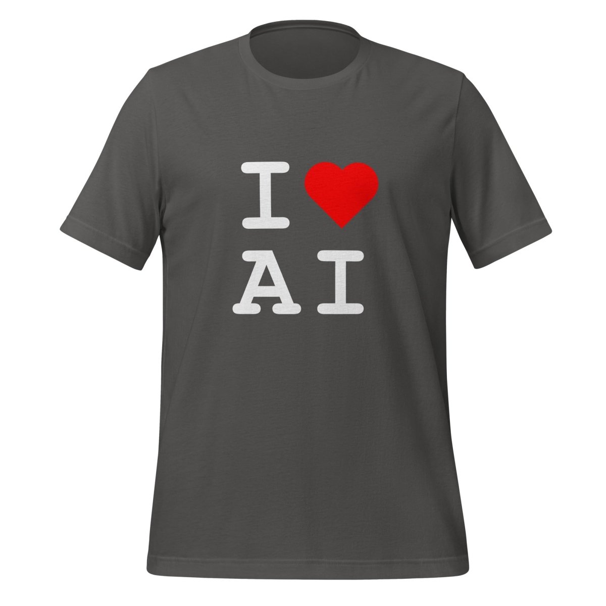 I Heart AI T - Shirt 1 (unisex) - Asphalt - AI Store