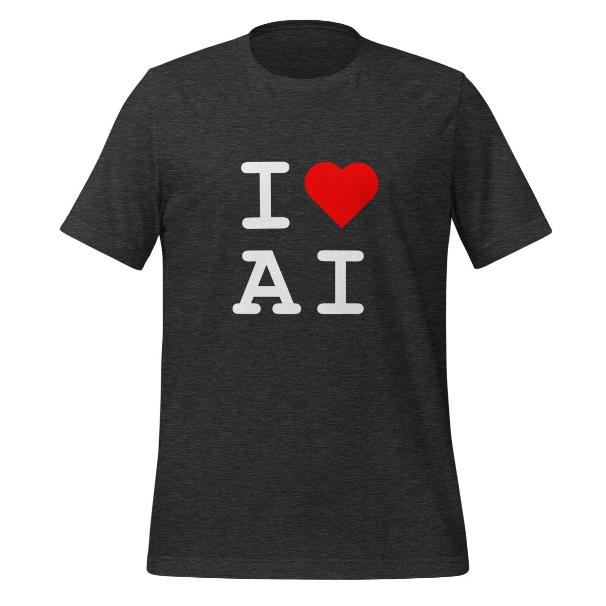 I Heart AI T - Shirt 1 (unisex) - Dark Grey Heather - AI Store