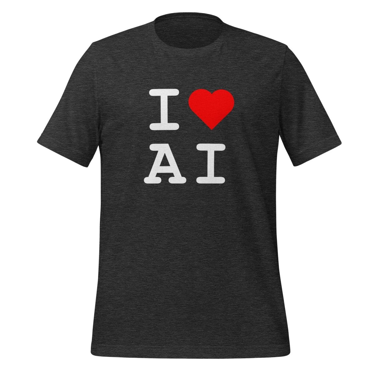 I Heart AI T-Shirt 1 (unisex) - Dark Grey Heather - AI Store