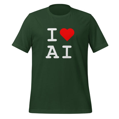 I Heart AI T-Shirt 1 (unisex) - Forest - AI Store