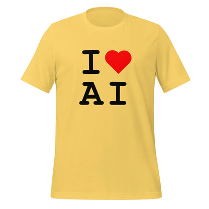 I Heart AI T-Shirt 2 (unisex) - Yellow / M