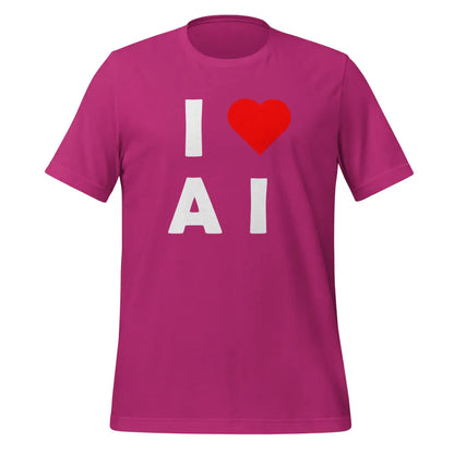 I Heart AI T-Shirt 3 (unisex) - Berry / M