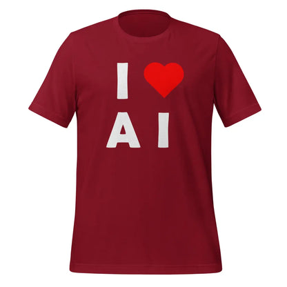 I Heart AI T-Shirt 3 (unisex) - Cardinal / M