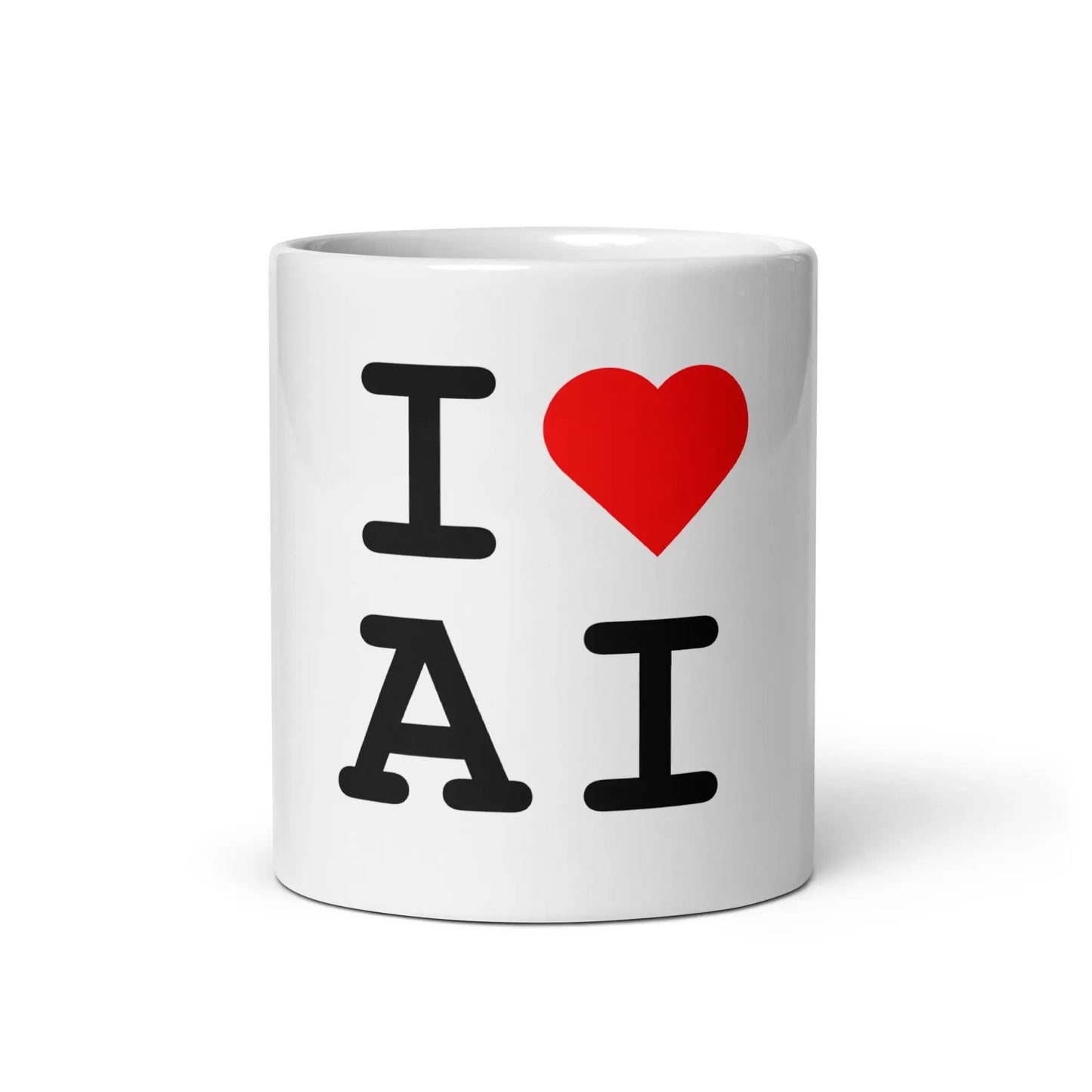 I Heart AI White Glossy Mug - 11 oz