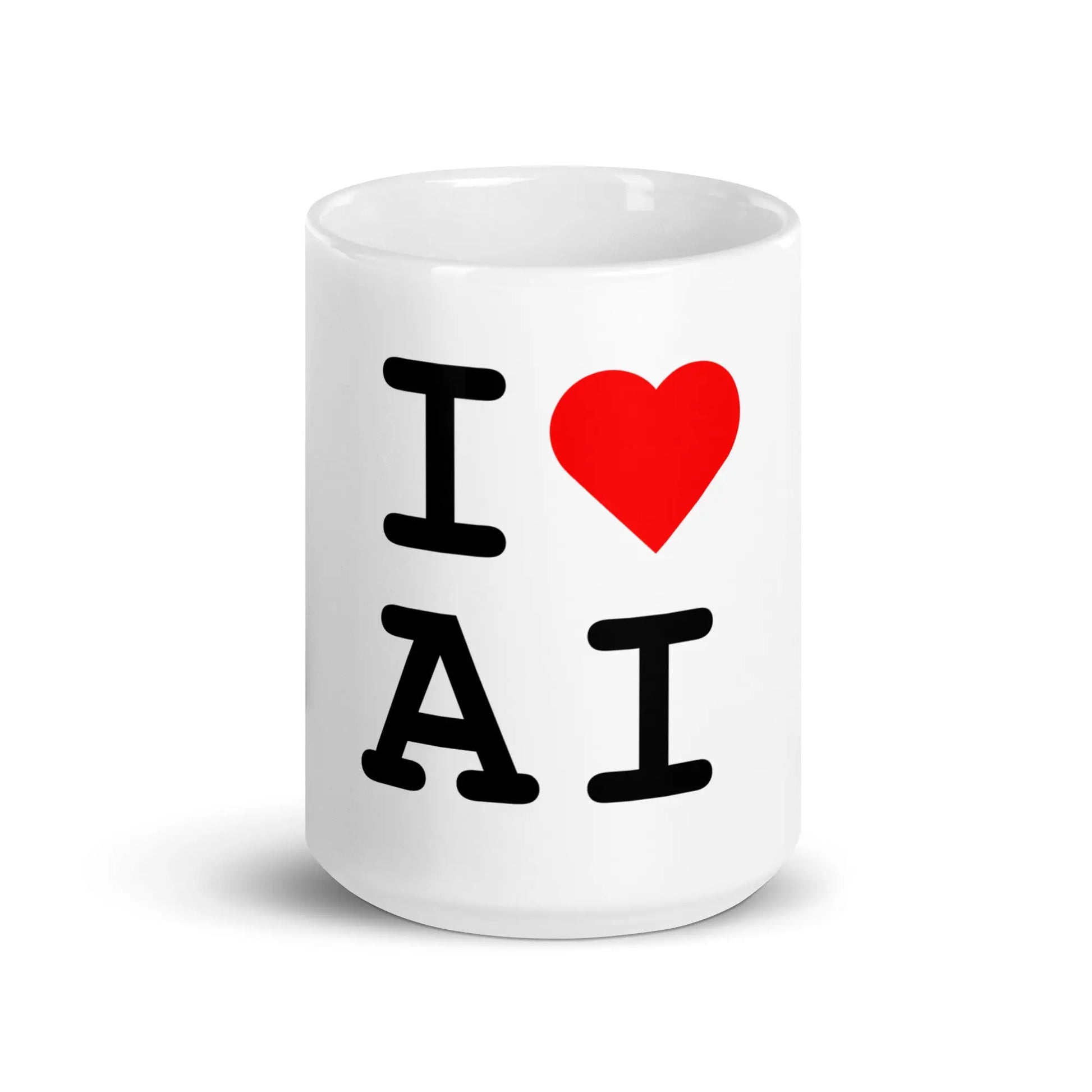 I Heart AI White Glossy Mug - 15 oz