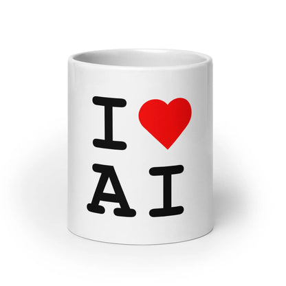 I Heart AI White Glossy Mug - 20 oz