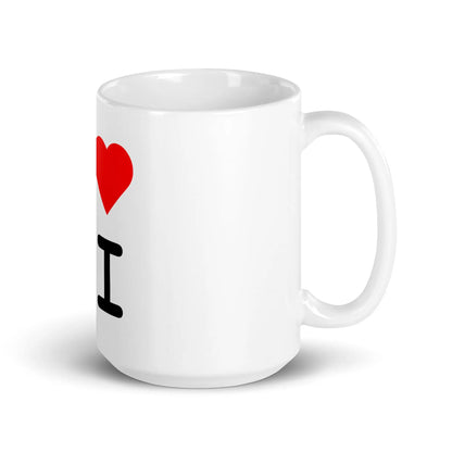 I Heart AI White Glossy Mug