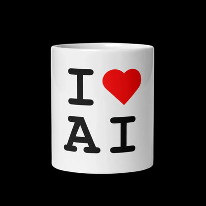 I Heart AI White Glossy Mug