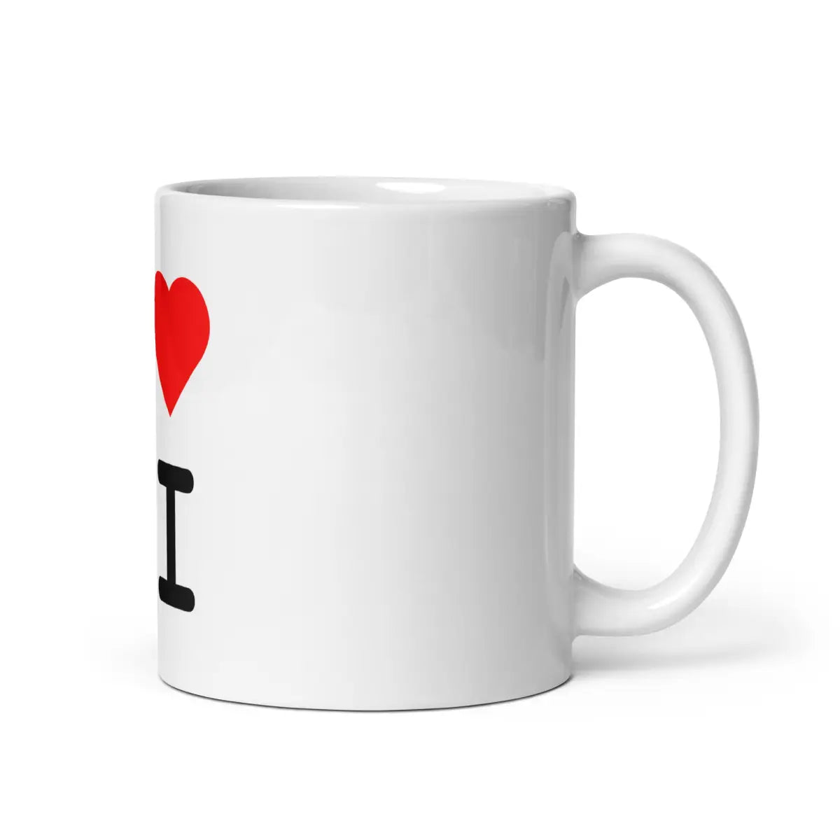 I Heart AI White Glossy Mug